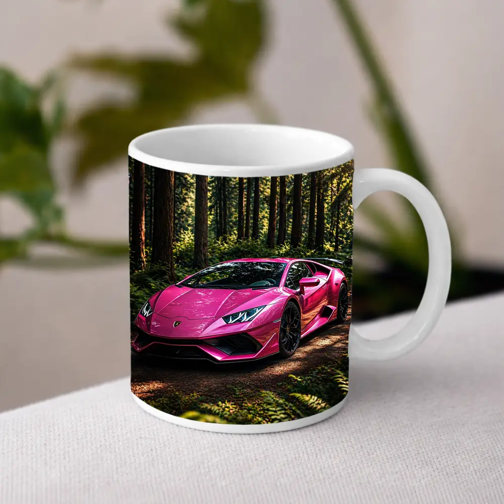 Pink Lamborghini Huracan Forest Dirt Road – Mugs