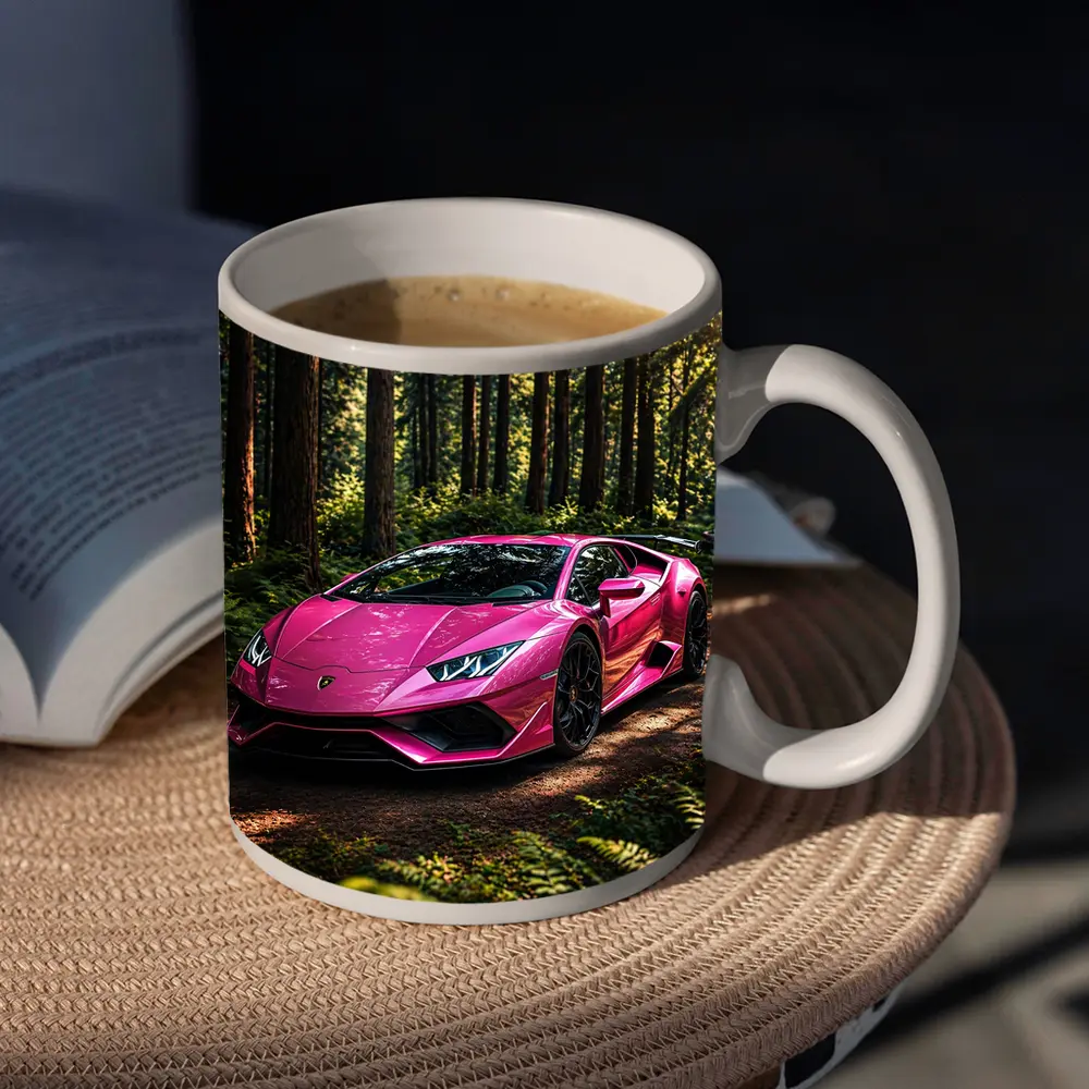 Pink Lamborghini Huracan Forest Dirt Road – Mugs