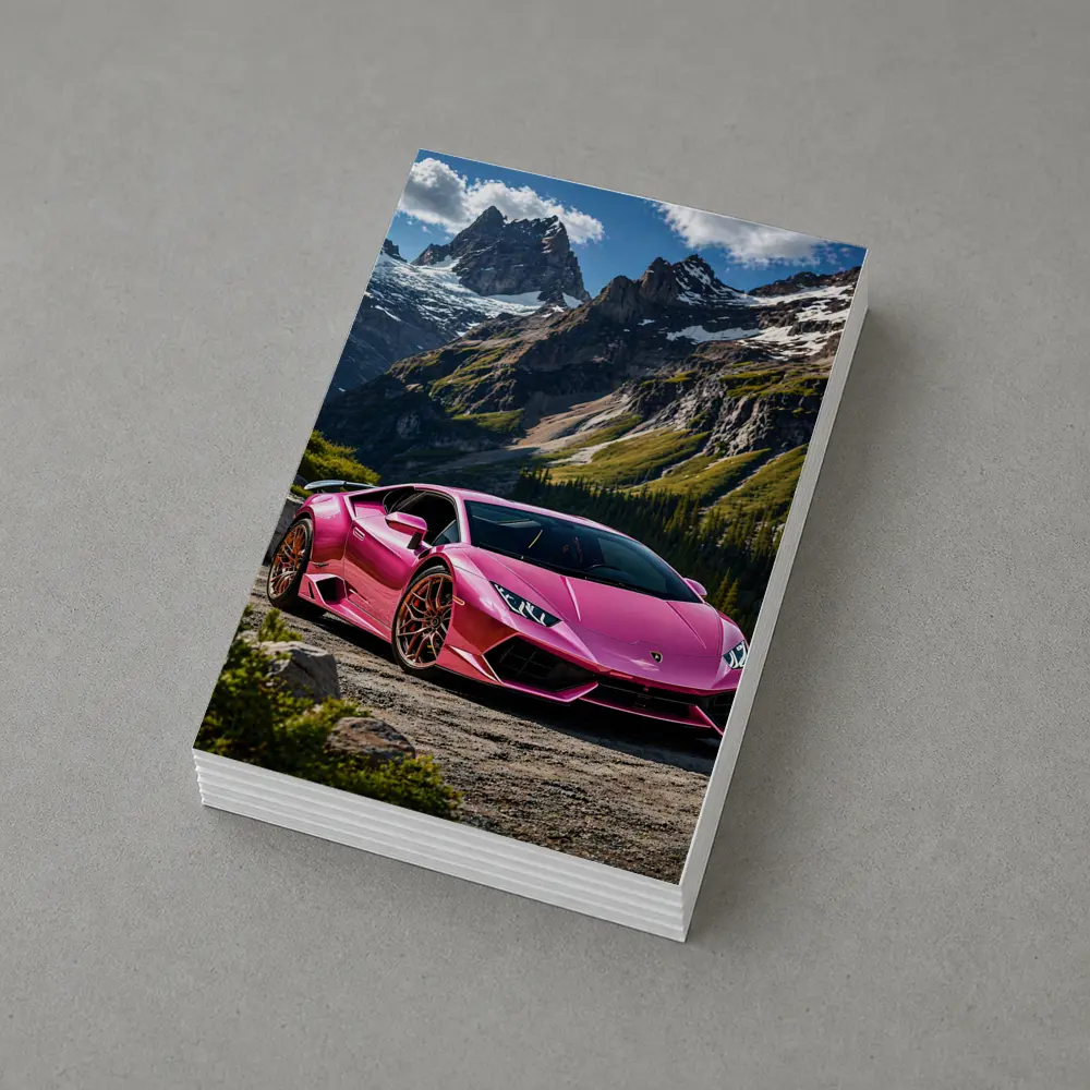 Pink Lamborghini Huracan Mountain Backdrop – Postcards