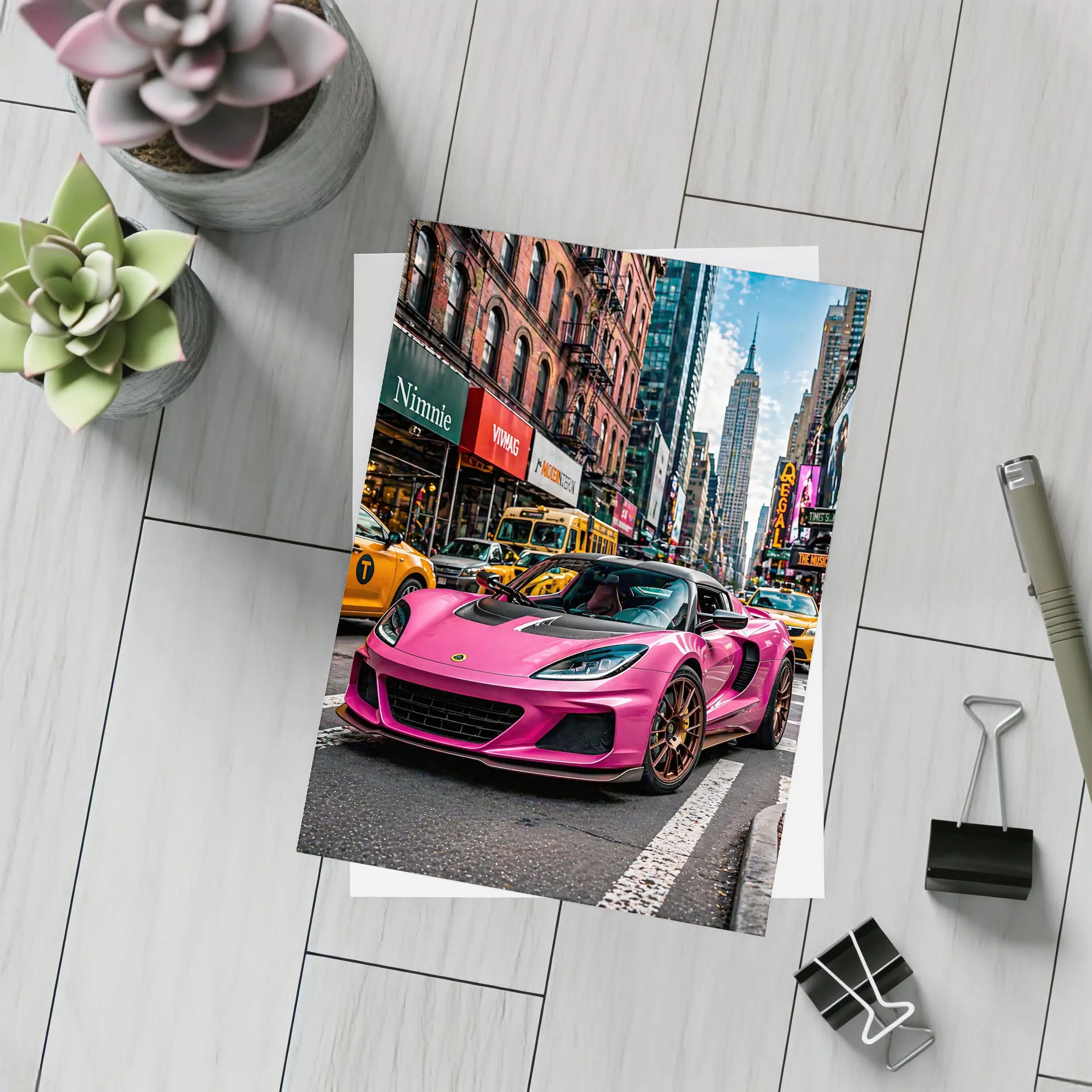 Pink Lotus Exige New York City Street – Postcards