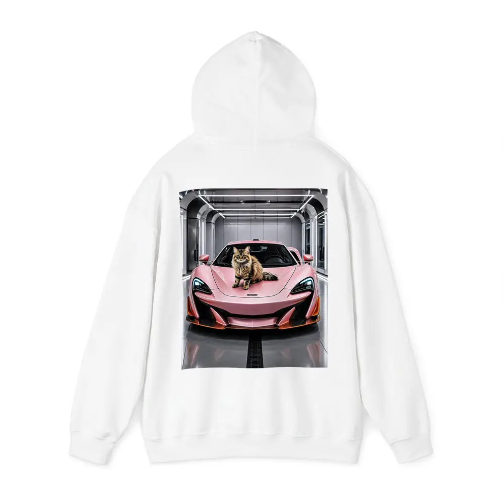 Pink McLaren Cat Sitting On Hood – Hoodies