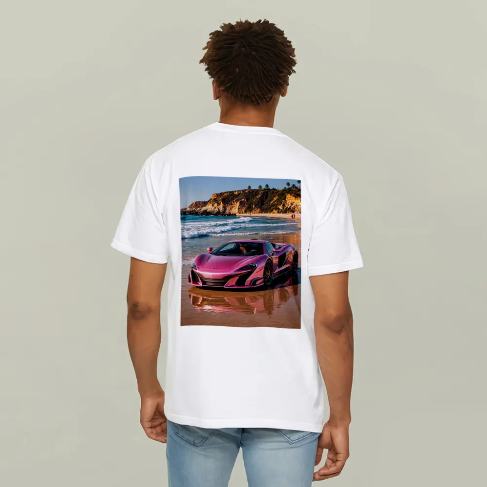 Pink McLaren 570S on Sunny Beach – T-Shirts