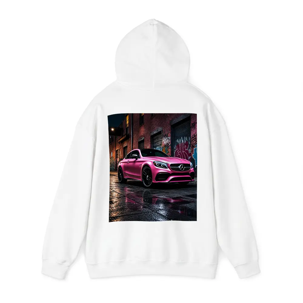 Pink Mercedes AMG C63 Graffiti Alley Night – Hoodies