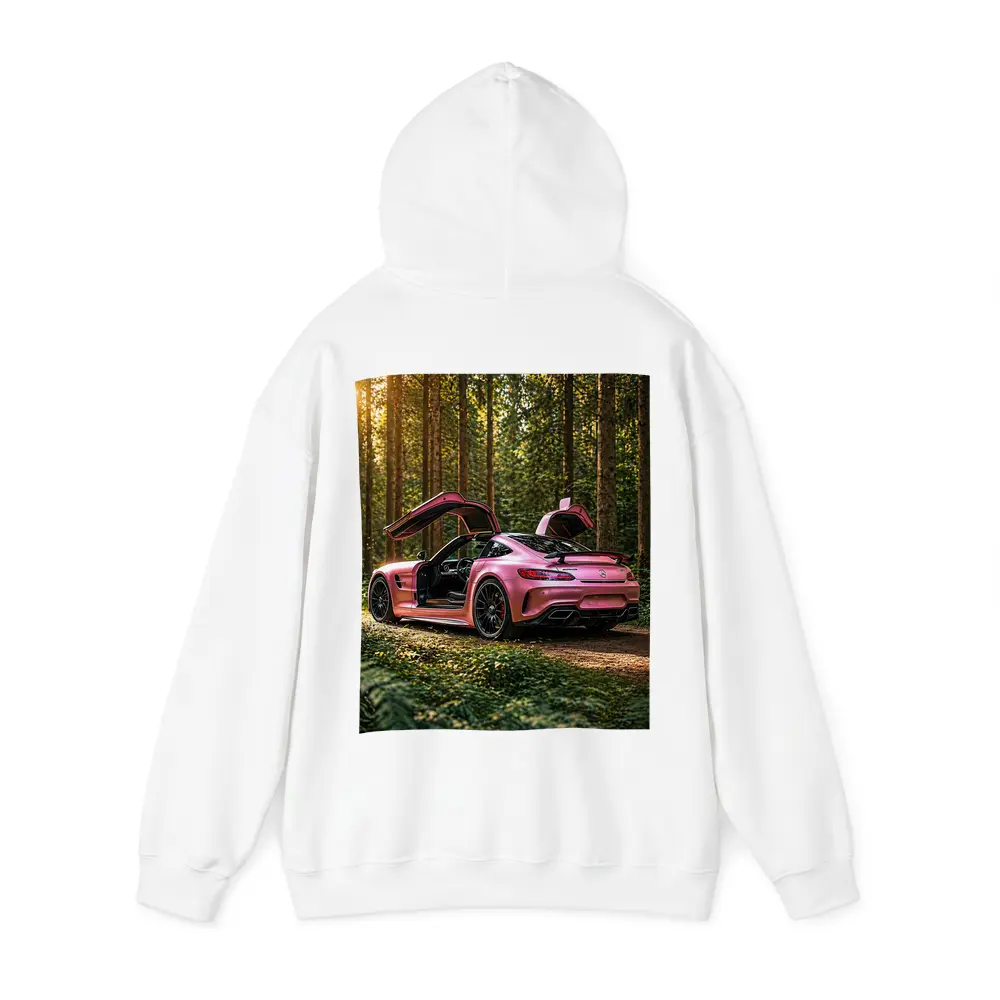 Pink Mercedes AMG GT Forest Setting – Hoodies