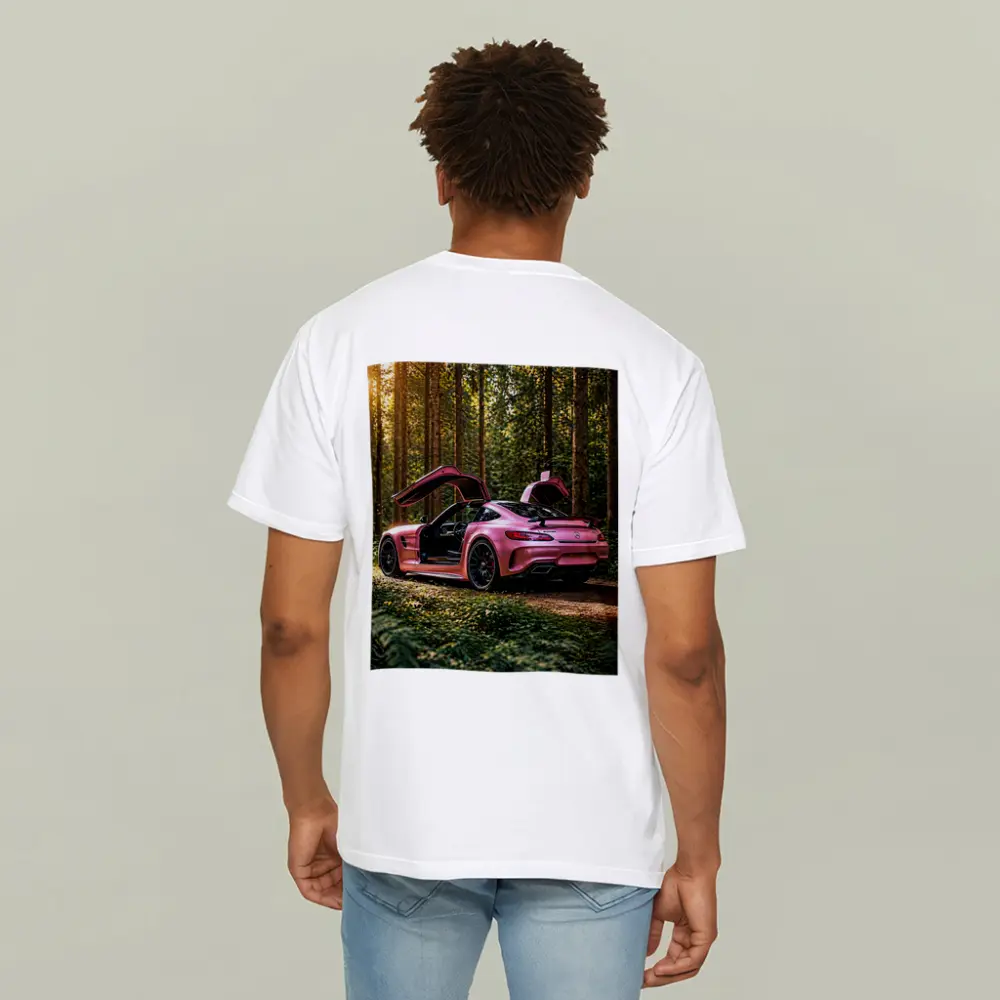 Pink Mercedes AMG GT Forest Setting – T-Shirts