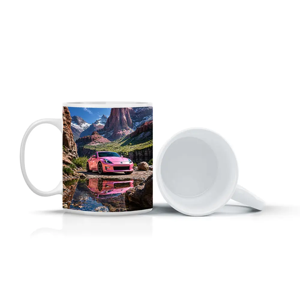 Pink Nissan 370Z Rocky Mountain Canyon – Mugs