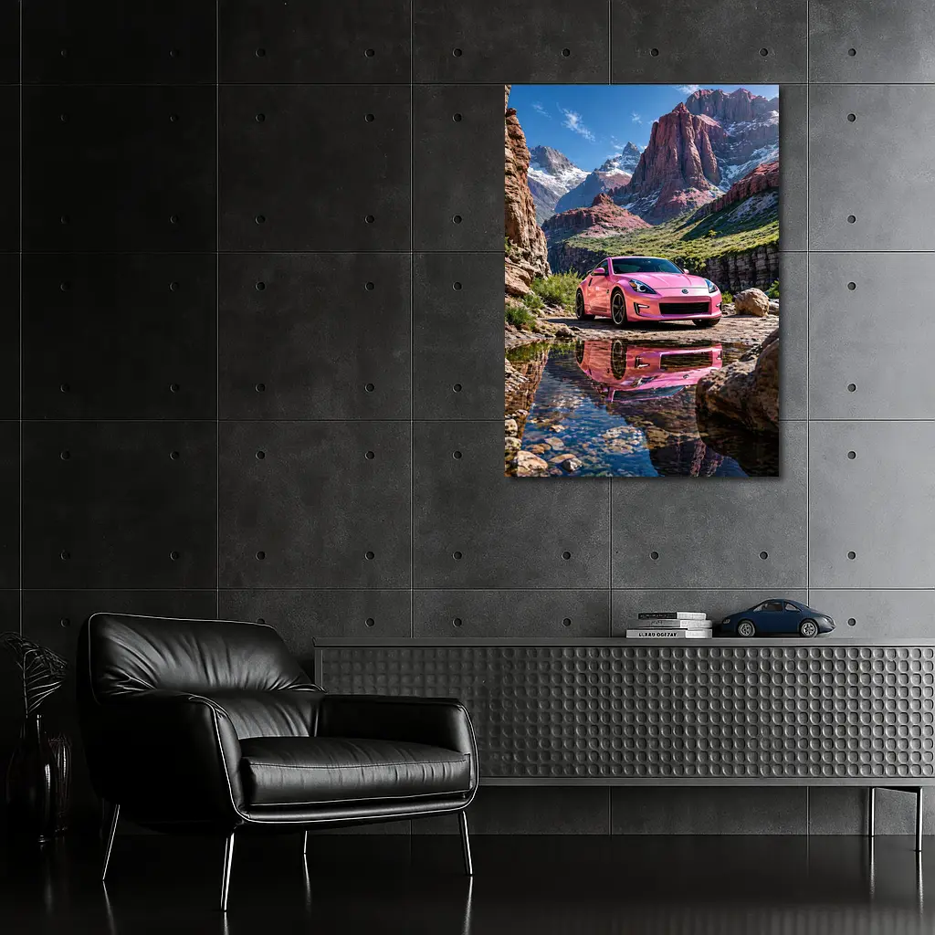 Pink Nissan 370Z Rocky Mountain Canyon – Wall Art