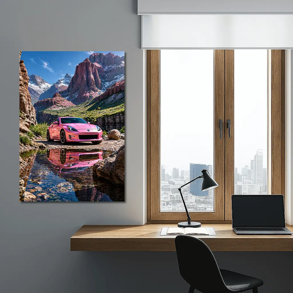 Pink Nissan 370Z Rocky Mountain Canyon – Wall Art