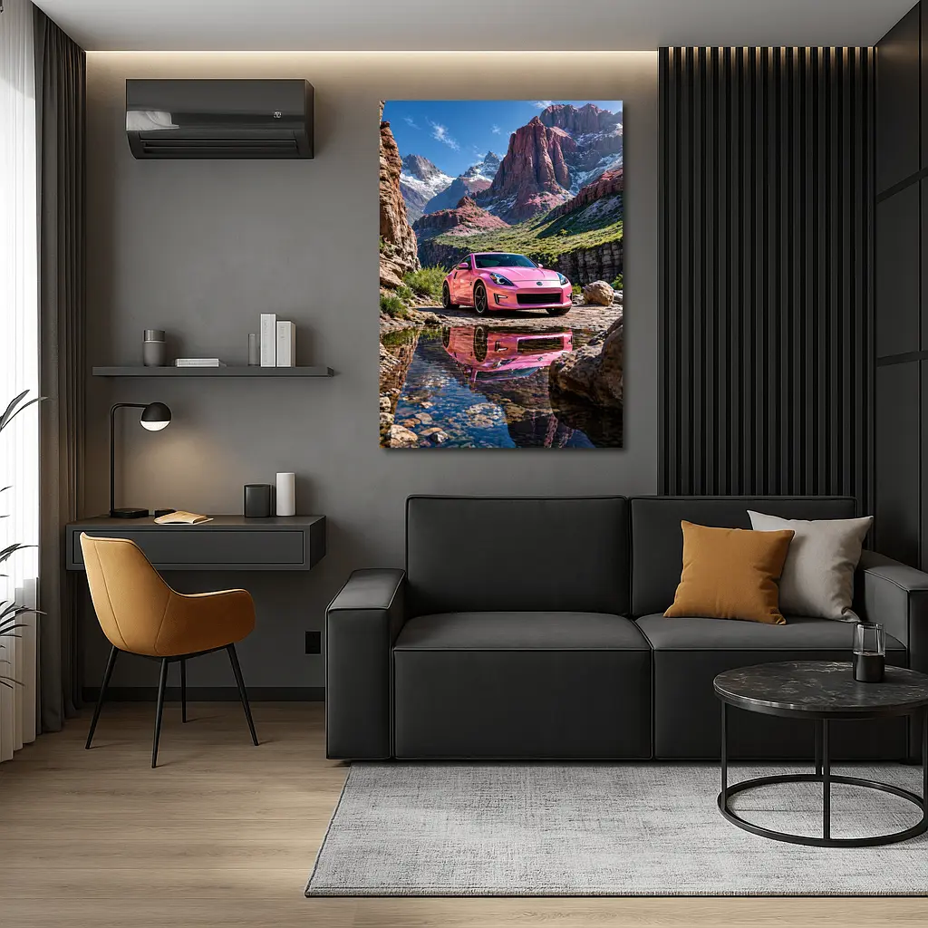 Pink Nissan 370Z Rocky Mountain Canyon – Wall Art