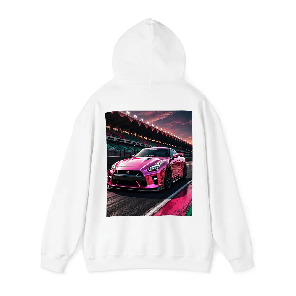 Pink Nissan GT-R On Racing Track – Hoodies