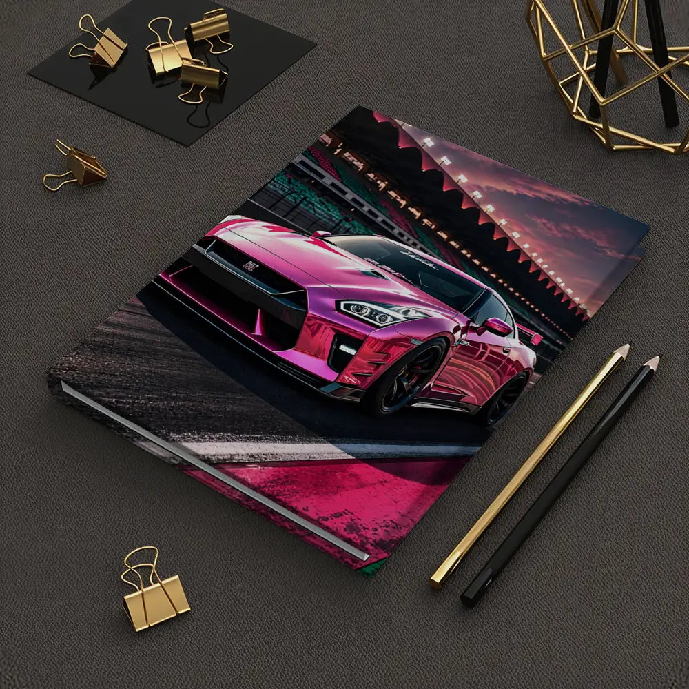 Pink Nissan GT-R On Racing Track – Notebooks