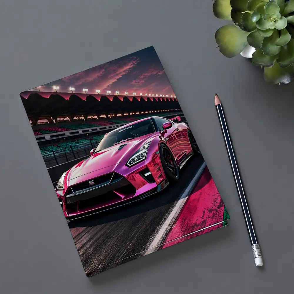 Pink Nissan GT-R On Racing Track – Notebooks