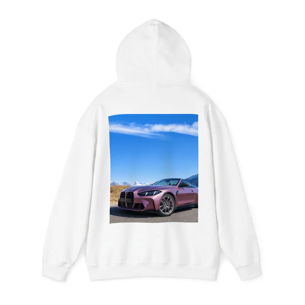 BMW M4 Pink Pearl Mountain Road Scene – Hoodies