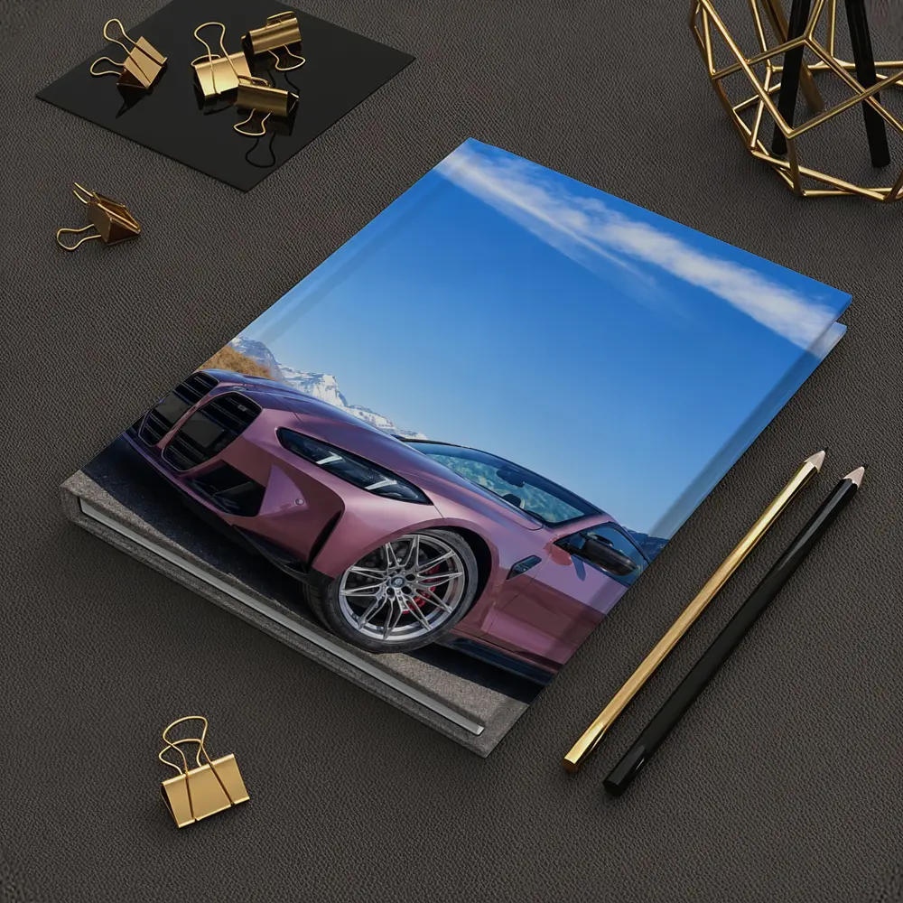 BMW M4 Pink Pearl Mountain Road Scene – Notebooks