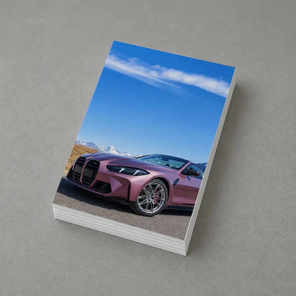 BMW M4 Pink Pearl Mountain Road Scene – Postcards