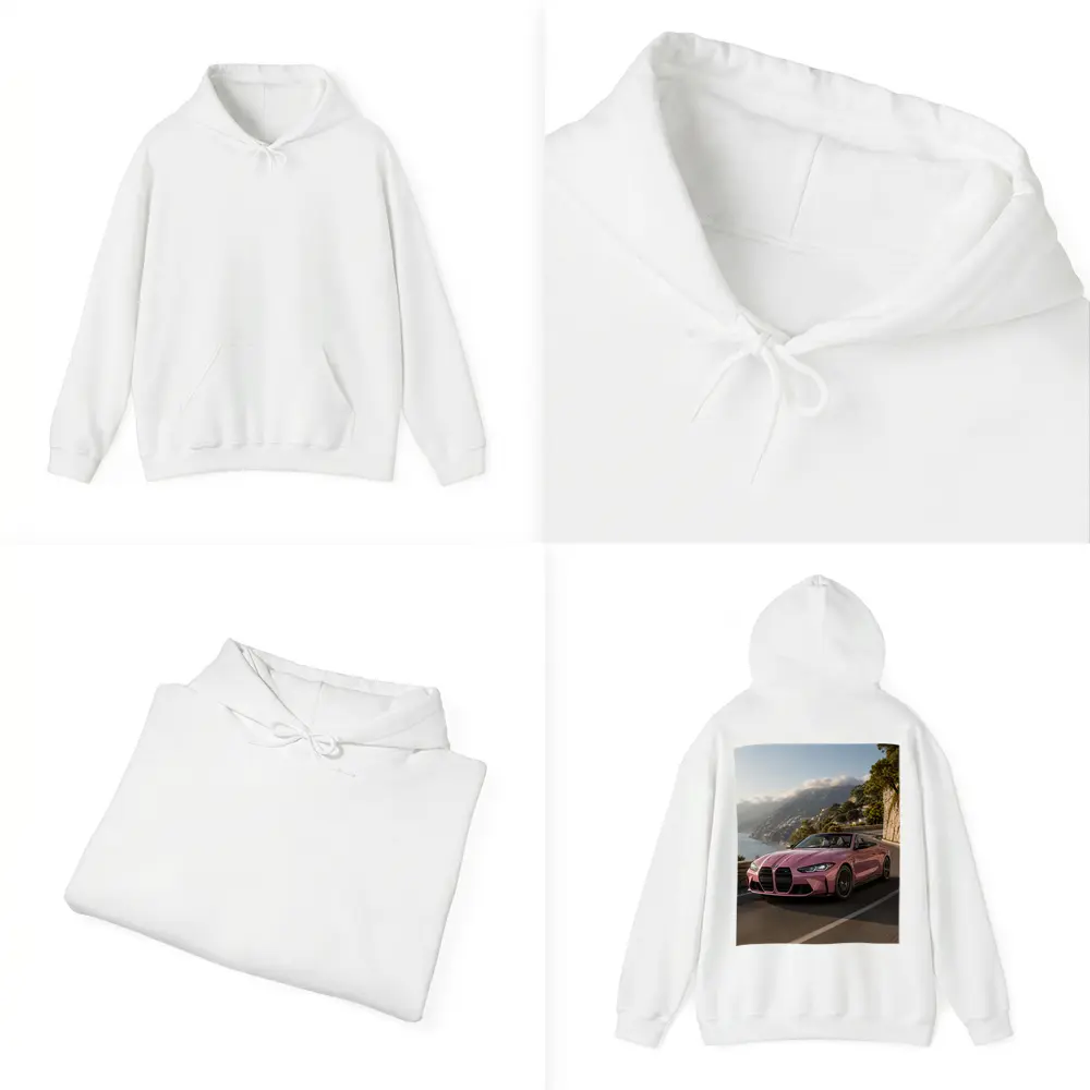 BMW M4 Convertible Pink Coastal Road Drive – Hoodies
