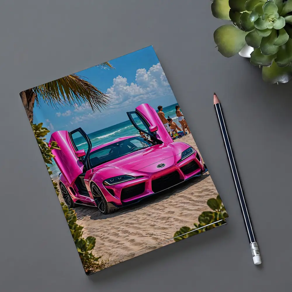 Pink Toyota GR Supra On Sunny Beach – Notebooks