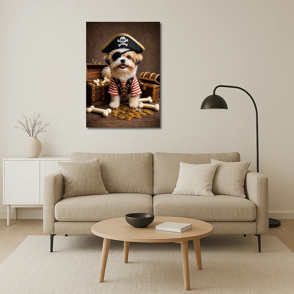 Shih Tzu Pirate Dog Treasure Chest Gold – Wall Art