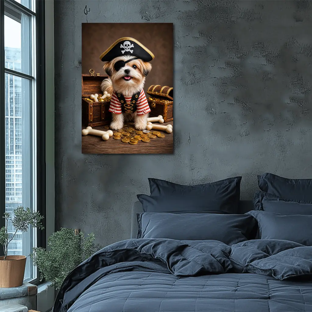 Shih Tzu Pirate Dog Treasure Chest Gold – Wall Art