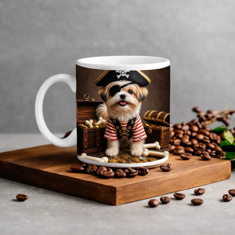 Shih Tzu Pirate Dog Treasure Chest Gold – Mugs
