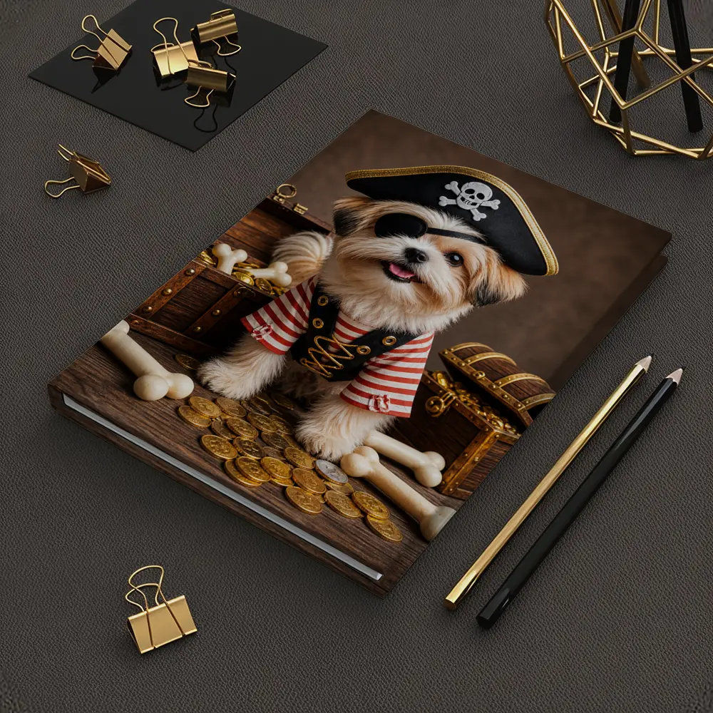 Shih Tzu Pirate Dog Treasure Chest Gold – Notebooks