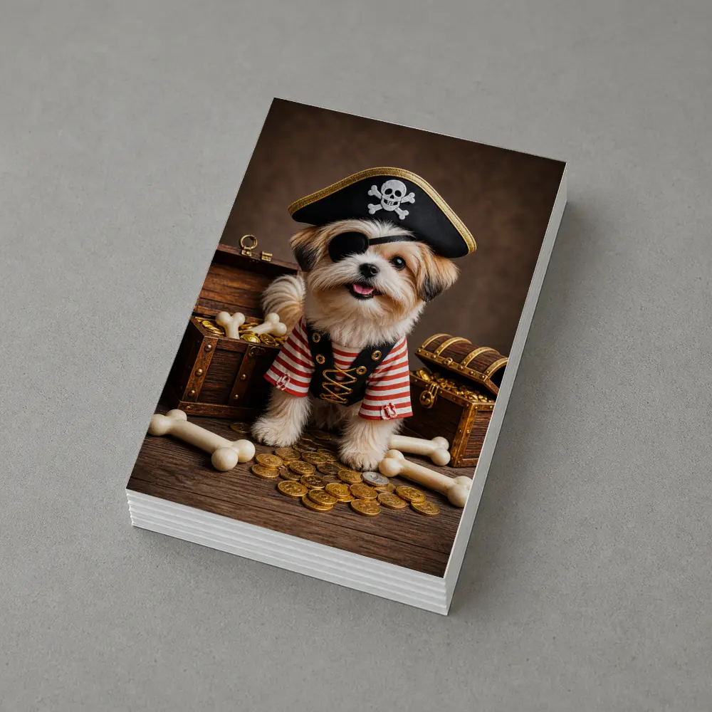 Shih Tzu Pirate Dog Treasure Chest Gold – Postcards