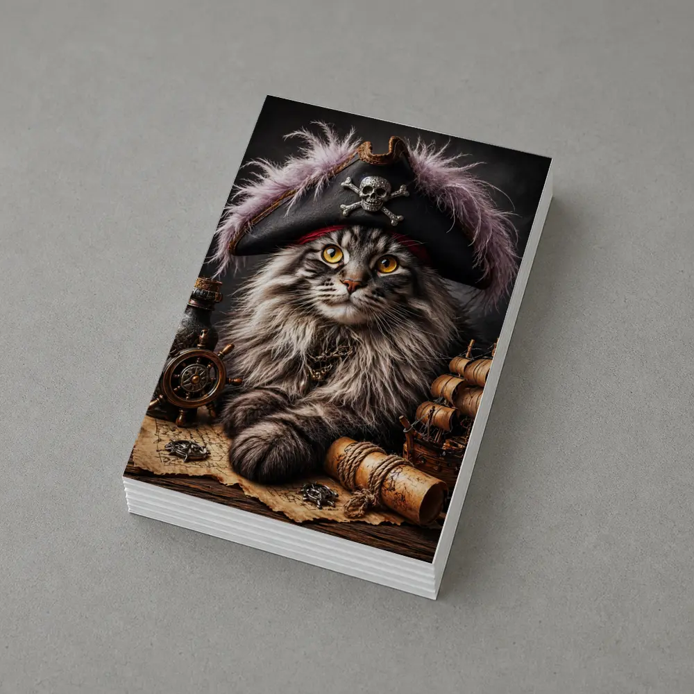 Maine Coon Pirate Captain Treasure Map Portrait – Postcards