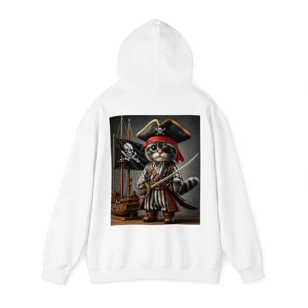 Pirate Cat With Sword and Ship – Hoodies