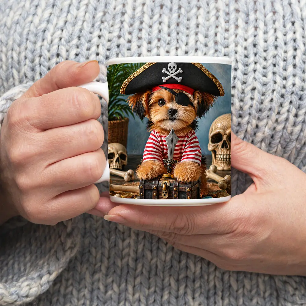 Yorkshire Terrier Pirate Captain Treasure Chest – Mugs