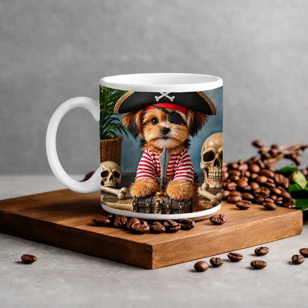Yorkshire Terrier Pirate Captain Treasure Chest – Mugs