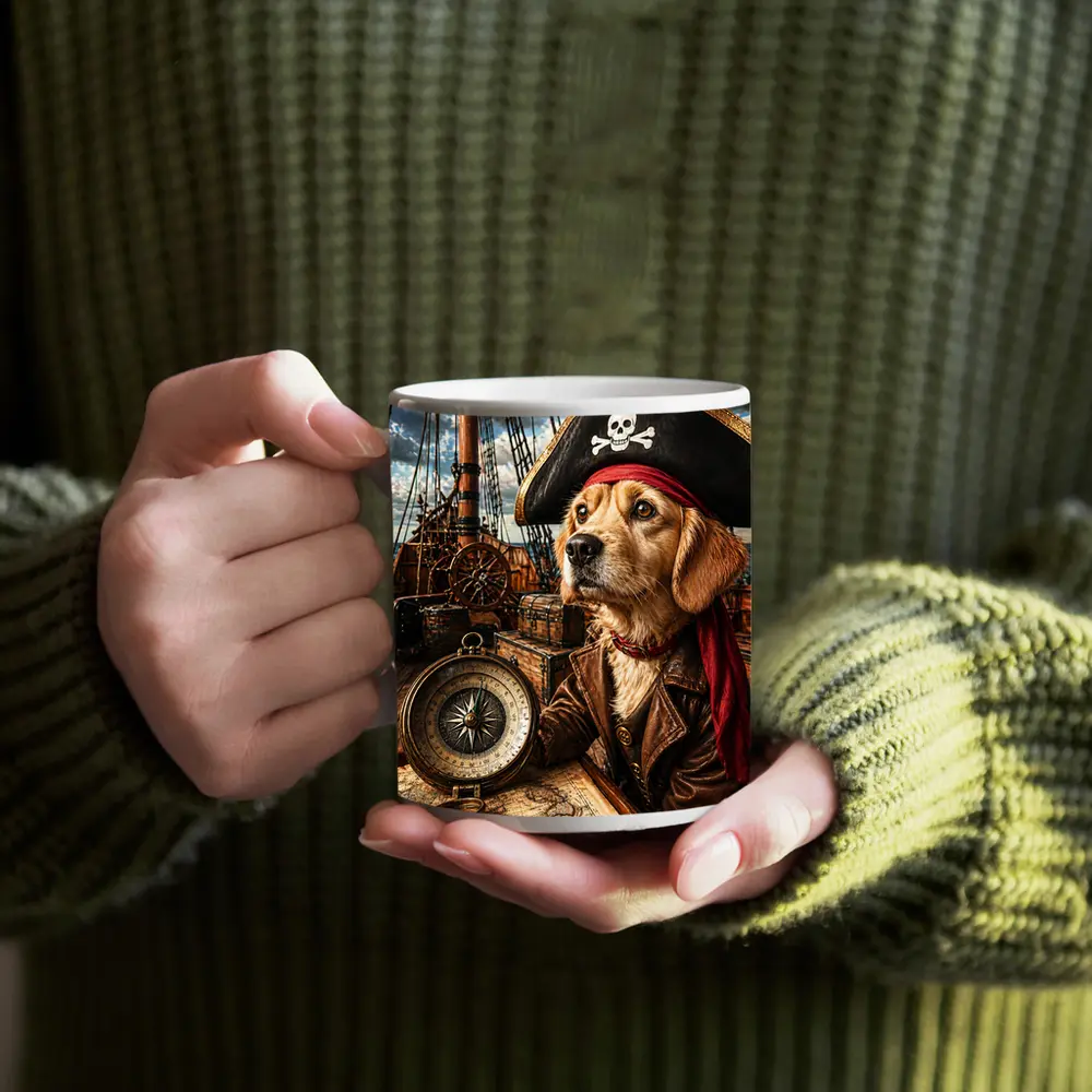 Golden Retriever Pirate Captain Ship Deck – Mugs