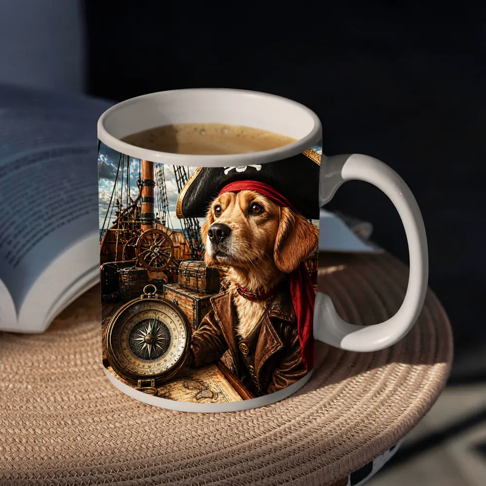 Golden Retriever Pirate Captain Ship Deck – Mugs