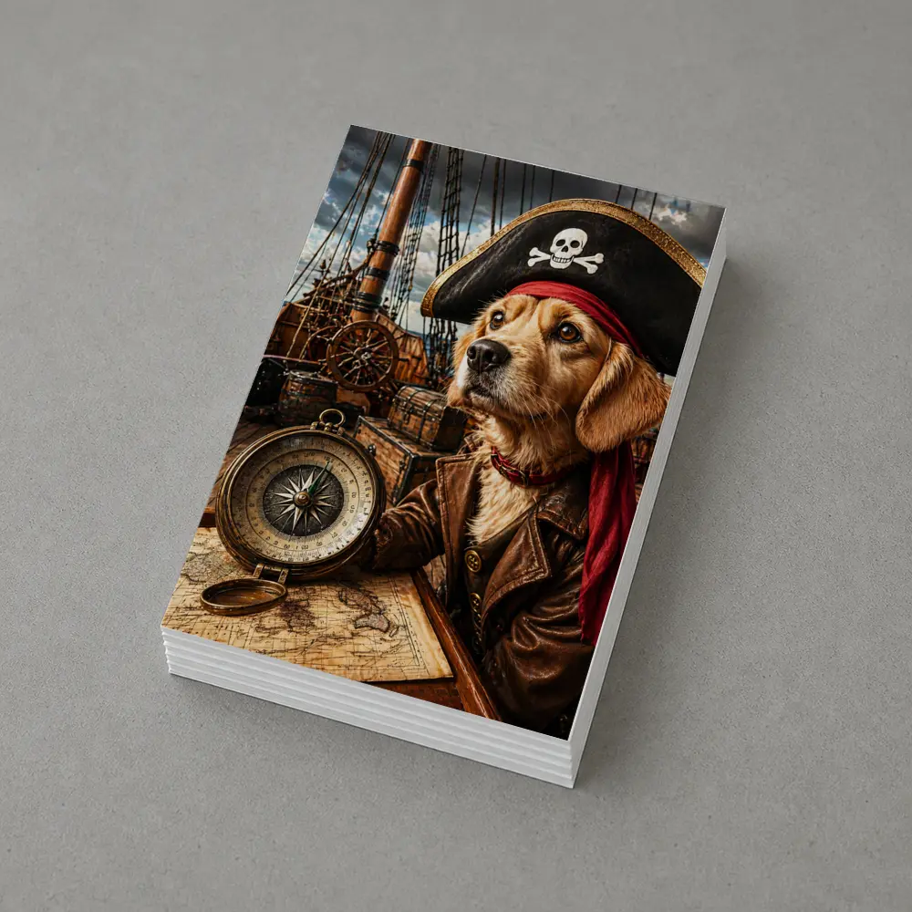 Golden Retriever Pirate Captain Ship Deck – Postcards