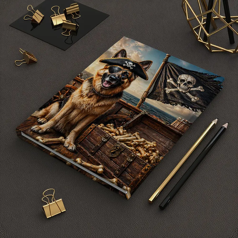 Pirate German Shepherd Dog Ship Treasure Chest – Notebooks
