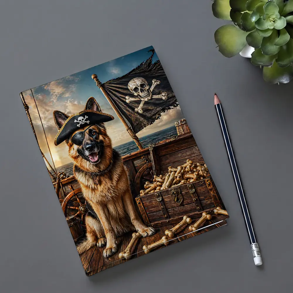 Pirate German Shepherd Dog Ship Treasure Chest – Notebooks