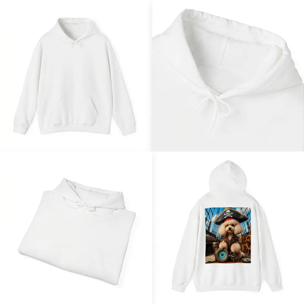 Pirate Poodle Captain on Wooden Ship – Hoodies