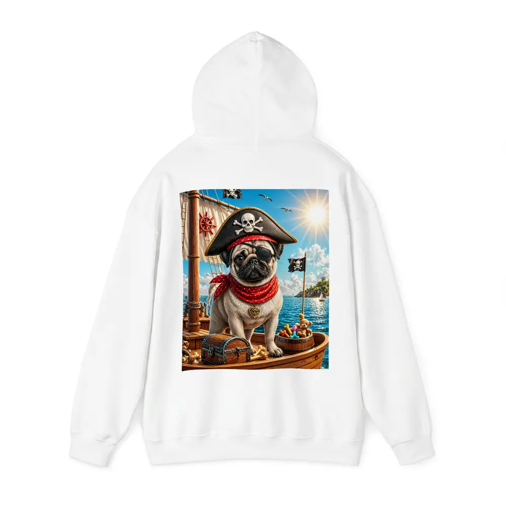 Pirate Pug Dog on Adventure Ship – Hoodies