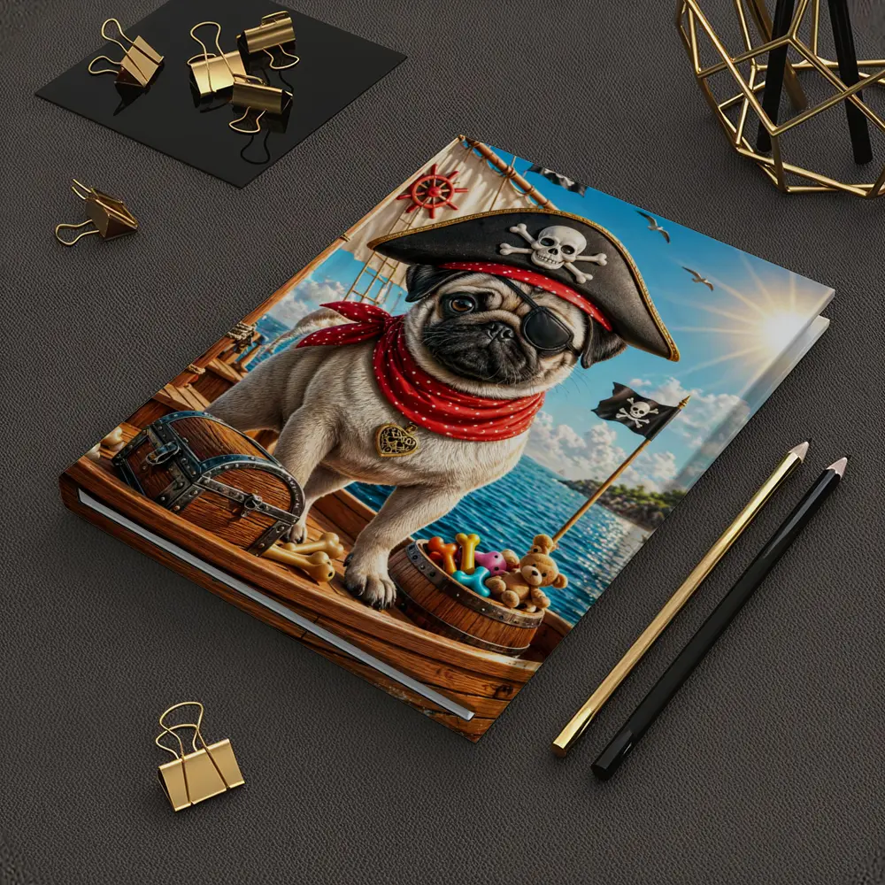 Pirate Pug Dog on Adventure Ship – Notebooks