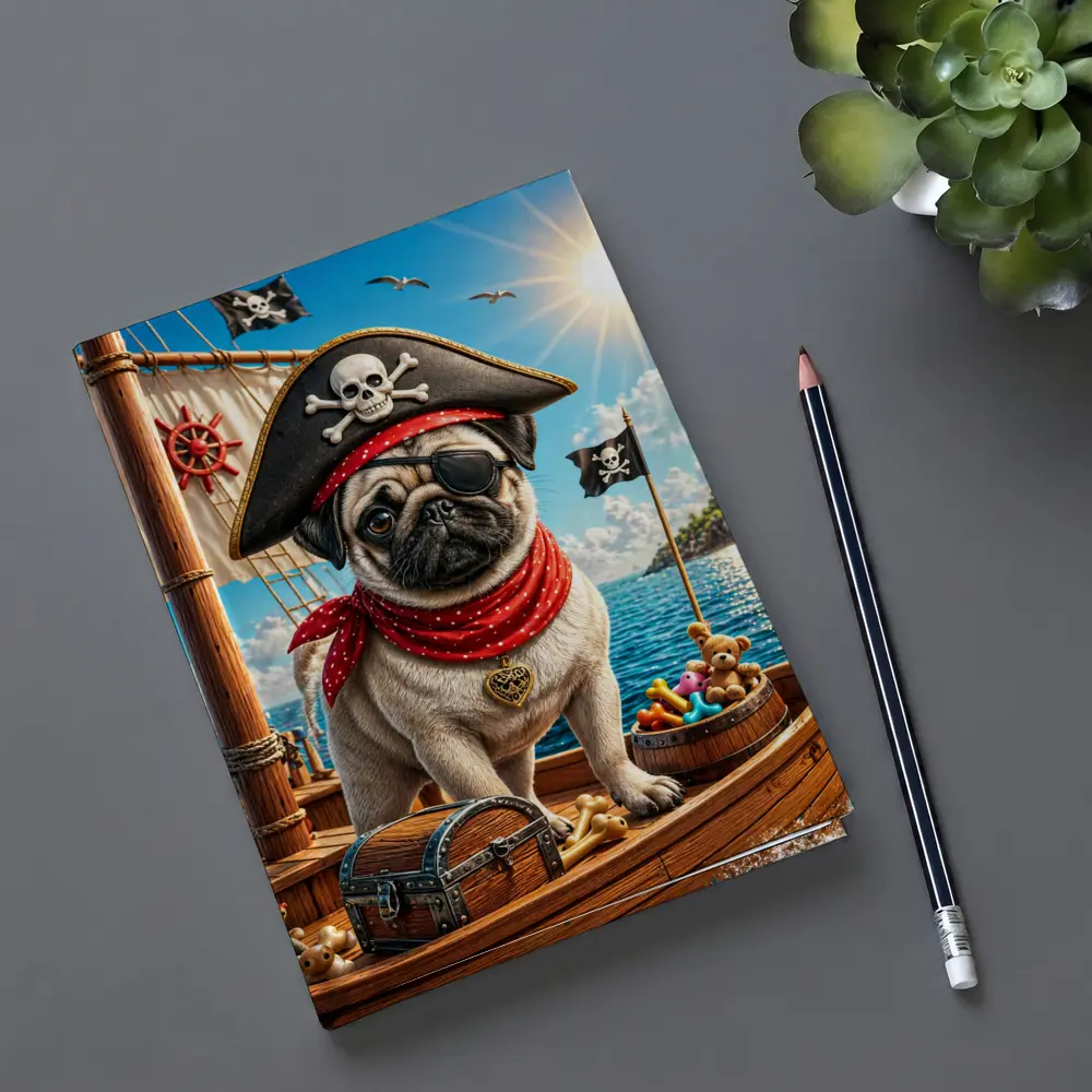 Pirate Pug Dog on Adventure Ship – Notebooks