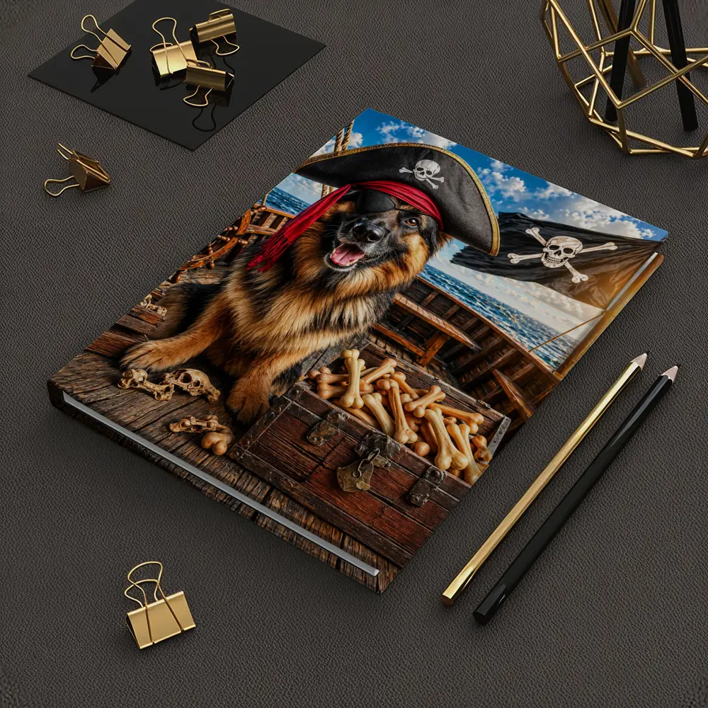 Pirate German Shepherd Dog Treasure Ship – Notebooks