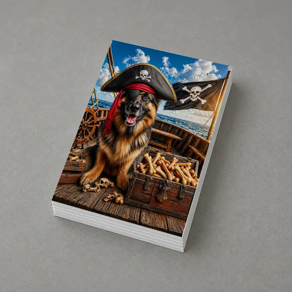 Pirate German Shepherd Dog Treasure Ship – Postcards