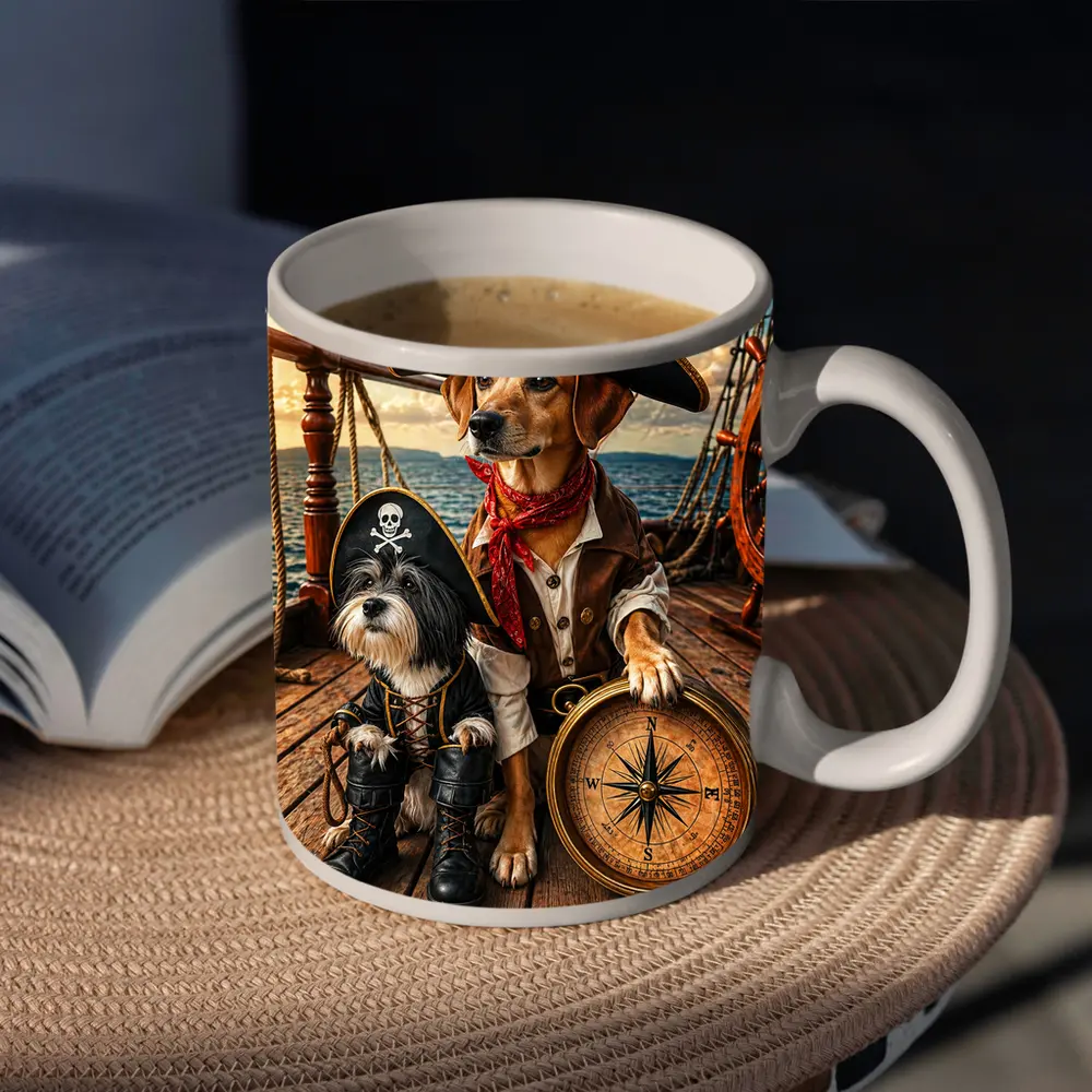 Pirate Dogs on Ship Deck Adventure – Mugs