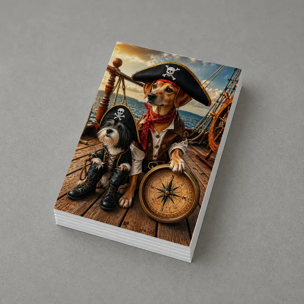 Pirate Dogs on Ship Deck Adventure – Postcards