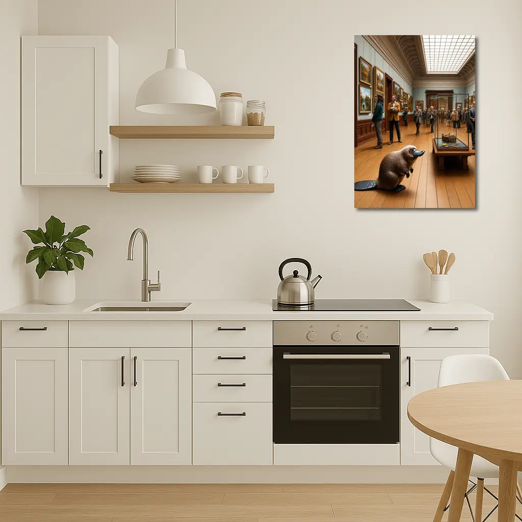 Platypus Standing Inside Classic Art Museum – Wall Art