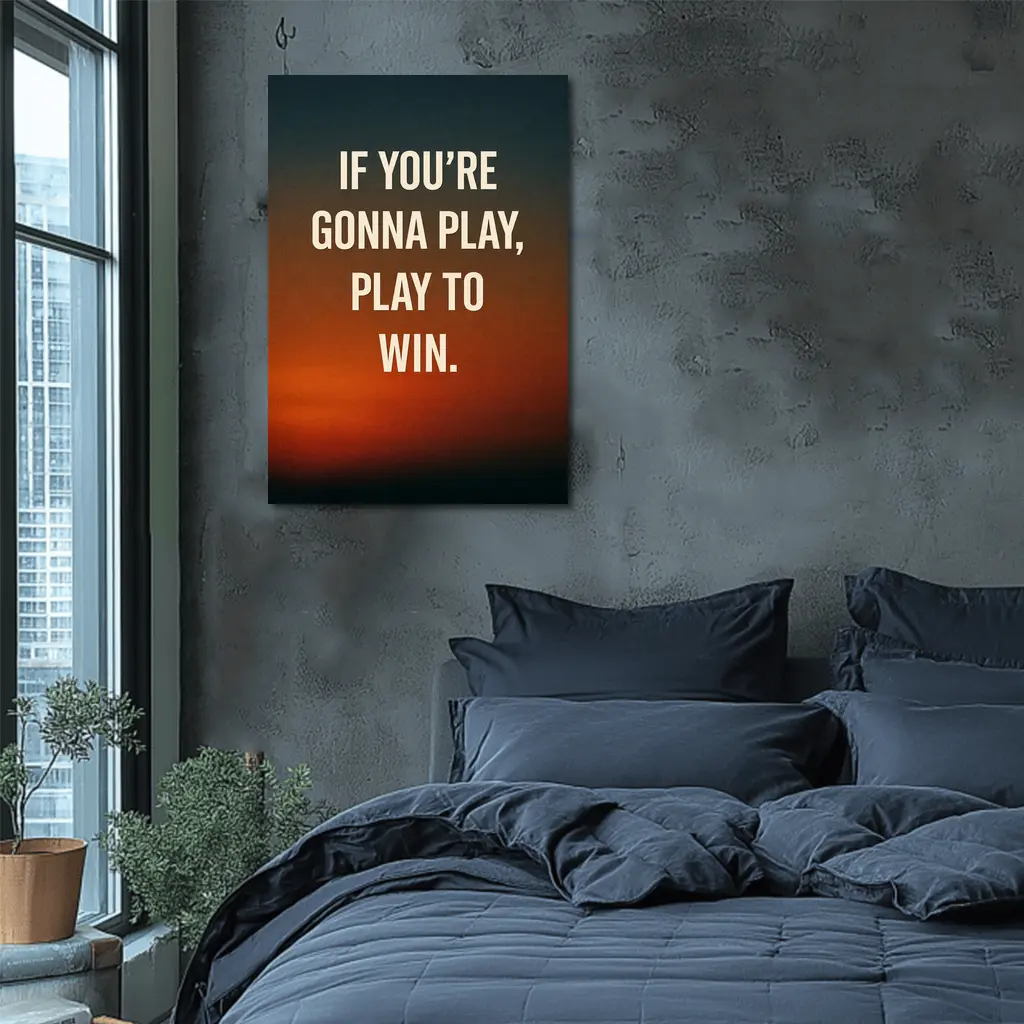 Play To Win Quote Sunset Sky – Wall Art