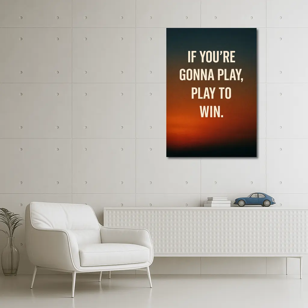 Play To Win Quote Sunset Sky – Wall Art