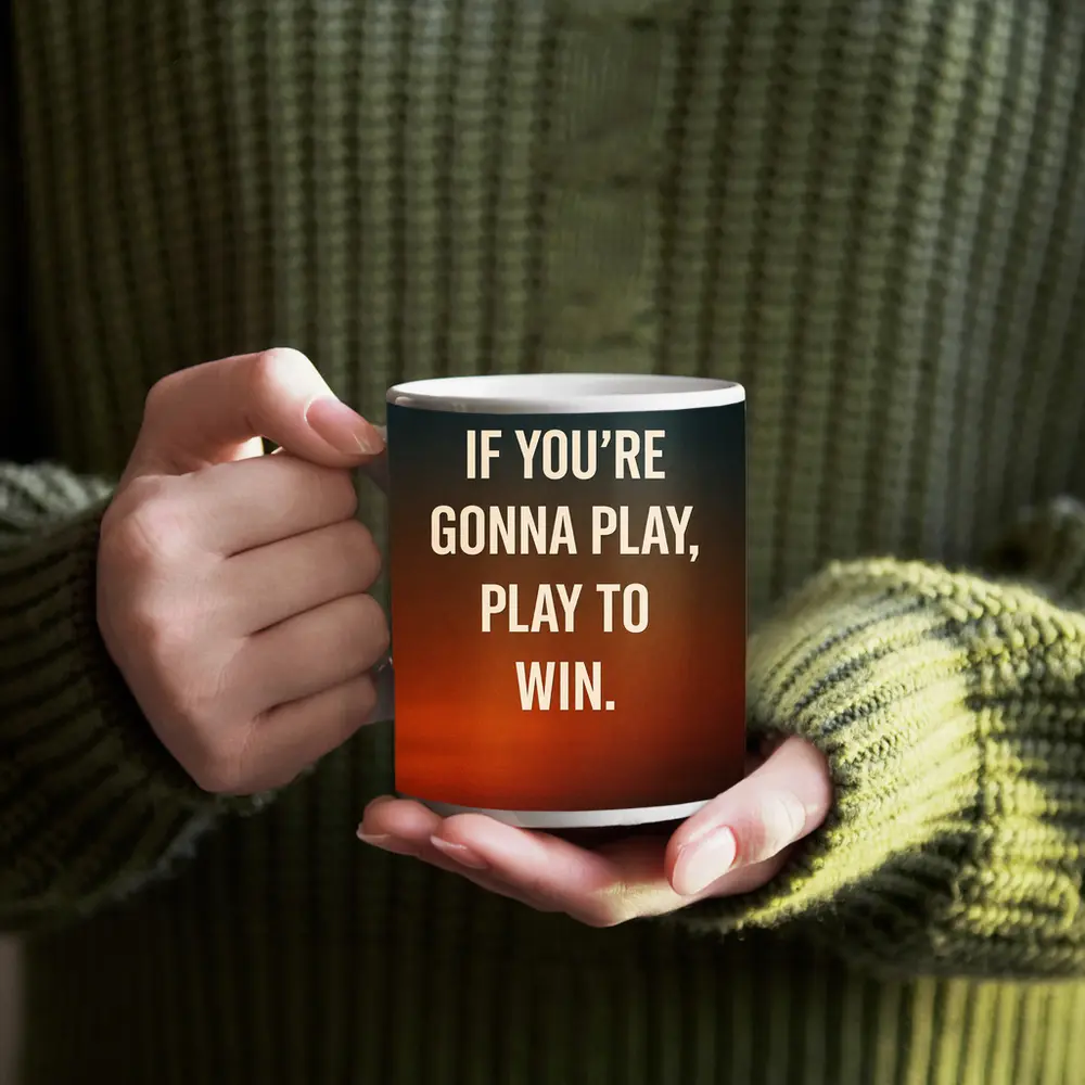 Play To Win Quote Sunset Sky – Mugs