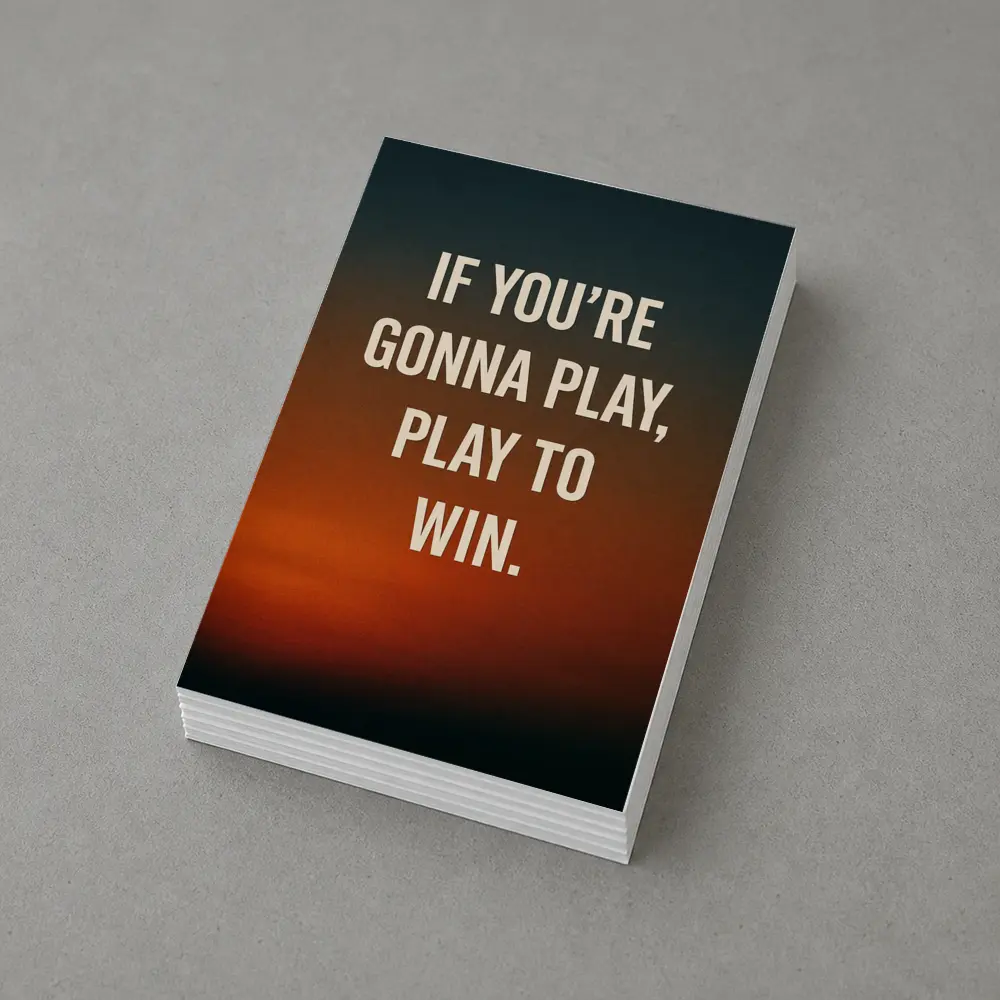 Play To Win Quote Sunset Sky – Postcards