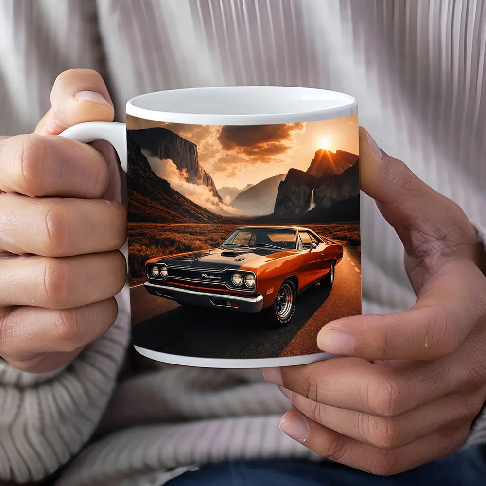 Plymouth Road Runner Classic Muscle Mountain Sunset – Mugs