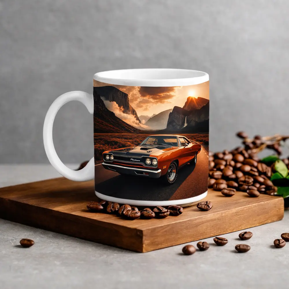 Plymouth Road Runner Classic Muscle Mountain Sunset – Mugs